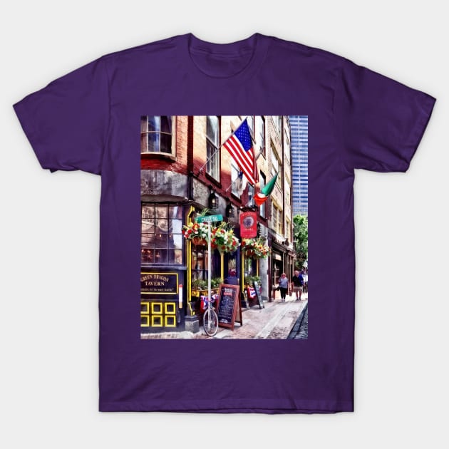 Boston MA - Restaurants on Creek Square T-Shirt by SusanSavad